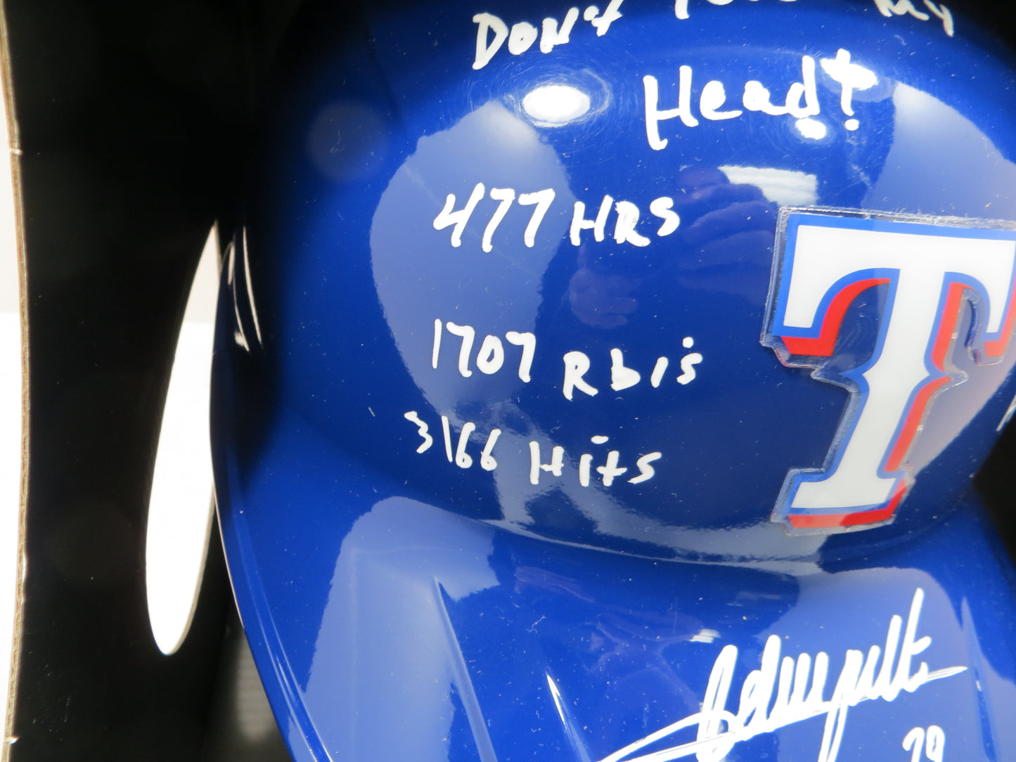 ADRIAN BELTRE SIGNED FULL SIZE TEXAS RANGERS BATTING HELMET w/8 STATs BAS COA