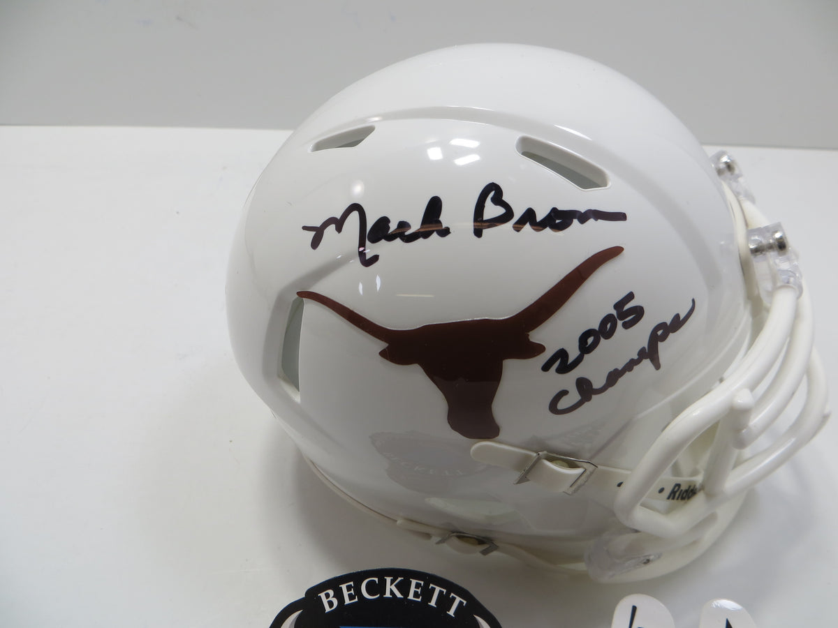 MACK BROWN TEXAS LONGHORNS SIGNED MINI HELMET w/05Champs BAS