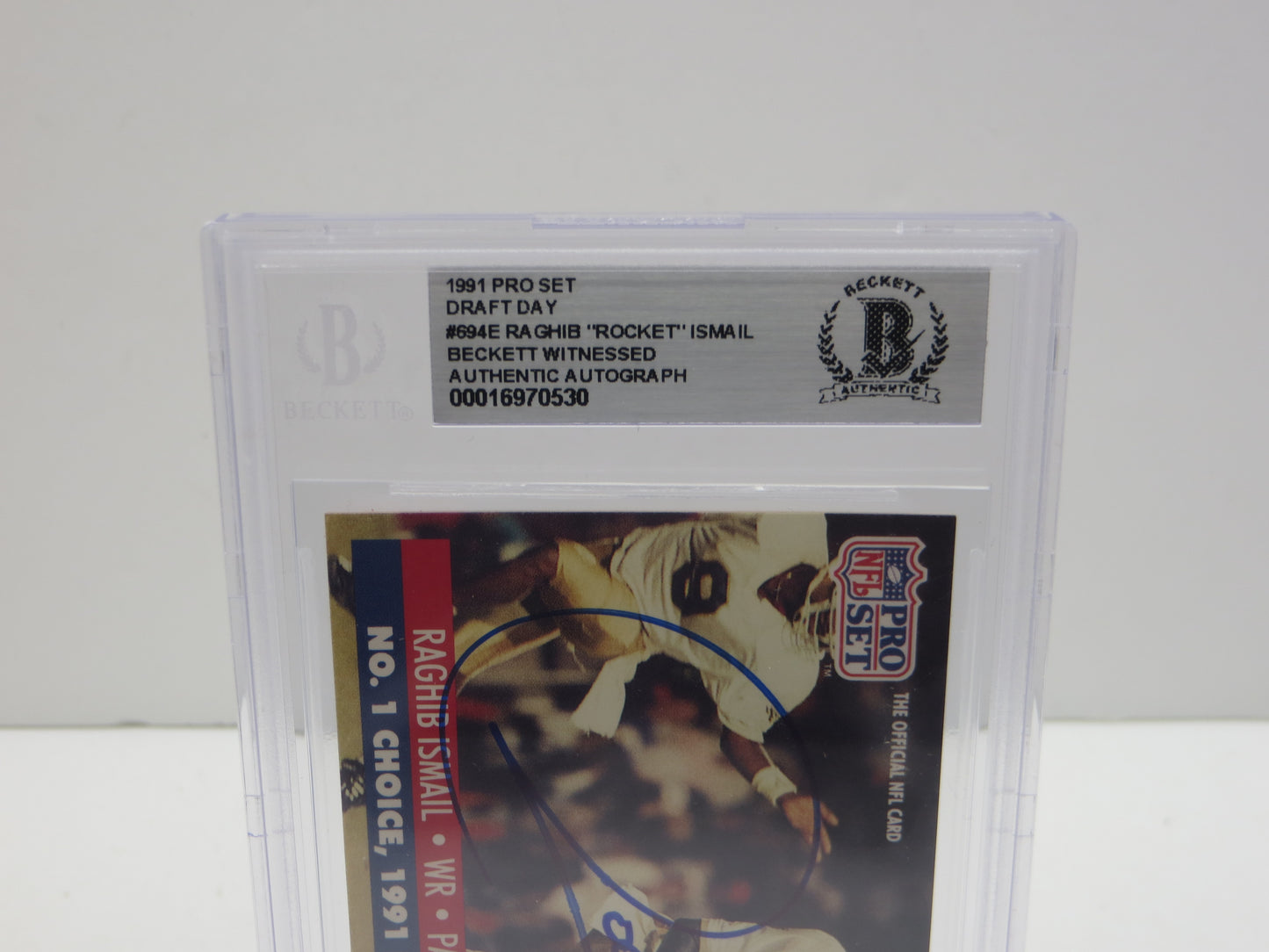 1991 PRO SET DRAFT DAY #694E RAGHIB "ROCKET" ISMAIL BGS 10 AUTO