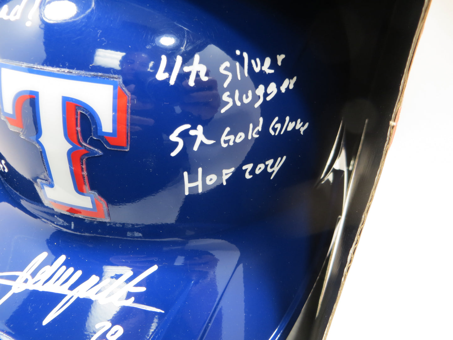 ADRIAN BELTRE SIGNED FULL SIZE TEXAS RANGERS BATTING HELMET w/8 STATs BAS COA