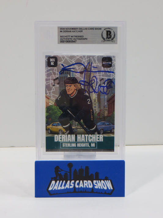 2025 NOVEMBER DALLAS CARD SHOW #4 DERIAN HATCHER BECKETT WITNESSED AUTHENTIC AUTO