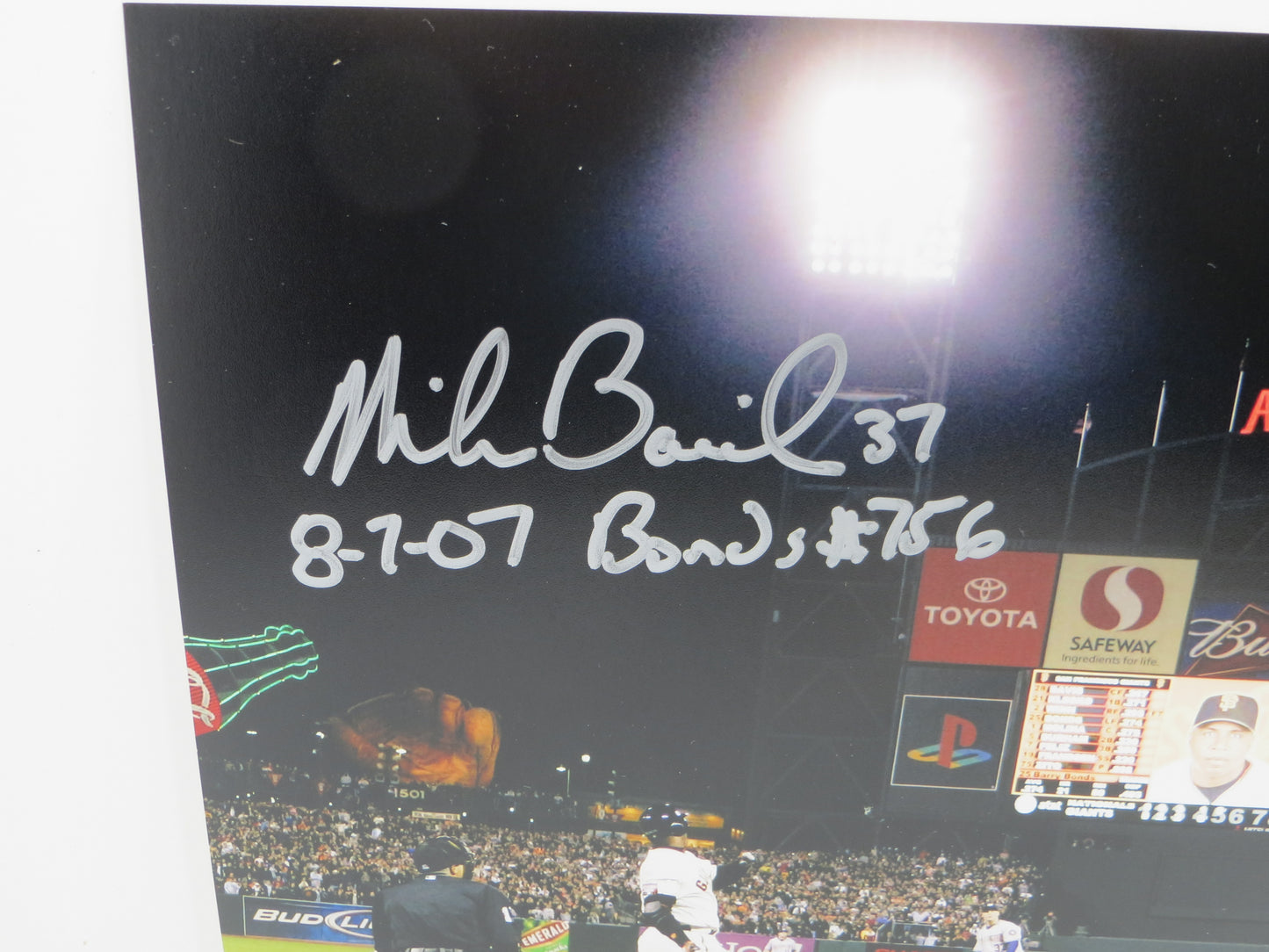MIKE BACSIK JR. SIGNED 8x10 PHOTO w/INSCs Barry Bonds #756 WITNESS JSA COA