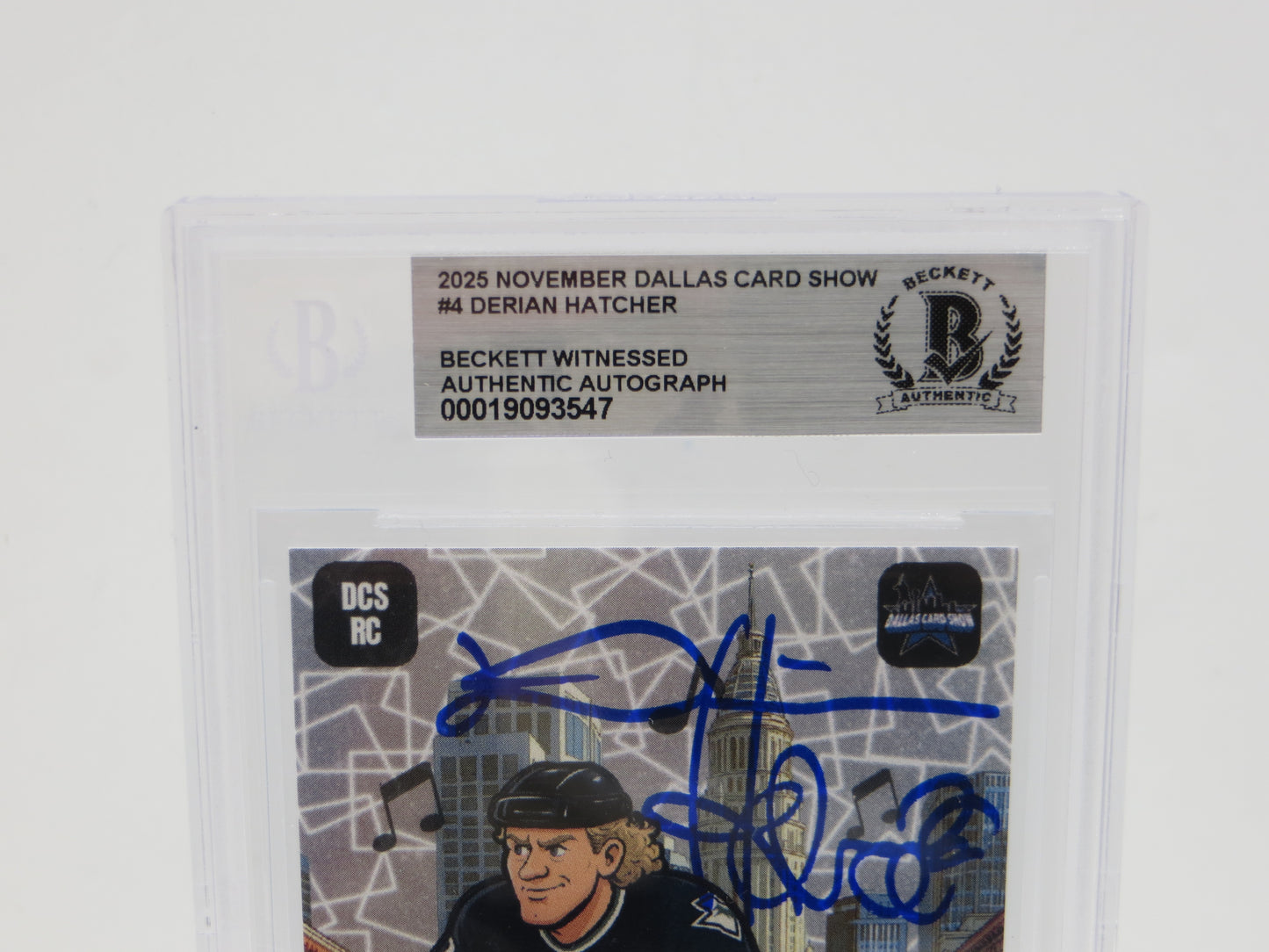 2025 NOVEMBER DALLAS CARD SHOW #4 DERIAN HATCHER BECKETT WITNESSED AUTHENTIC AUTO