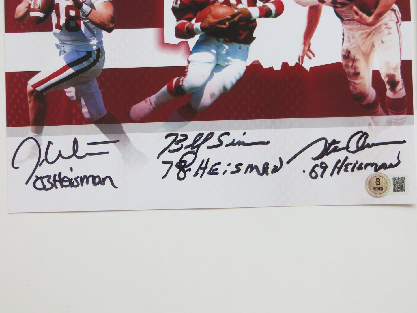OKLAHOMA OU SOONERS HEISMAN BILLY SIMS STEVE OWENS JASON WHITE SIGNED 8x10 BAS