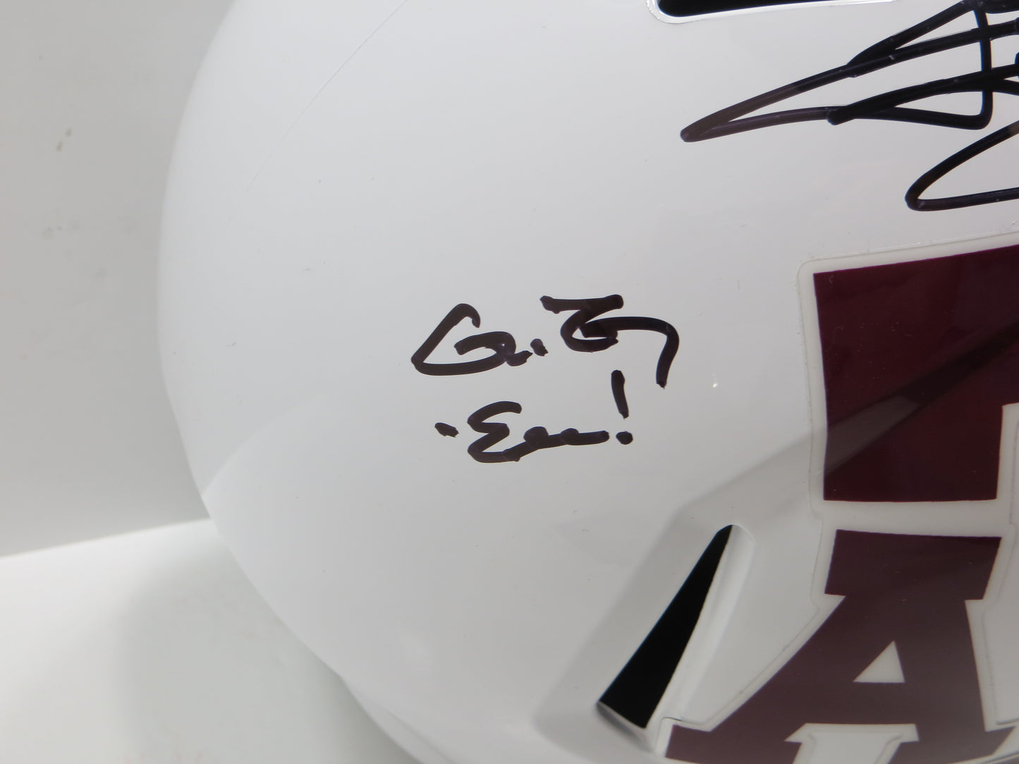 JOHNNY MANZIEL SIGNED TEXAS A&M AGGIES FULL SIZE White HELMET w/MONEY JSA