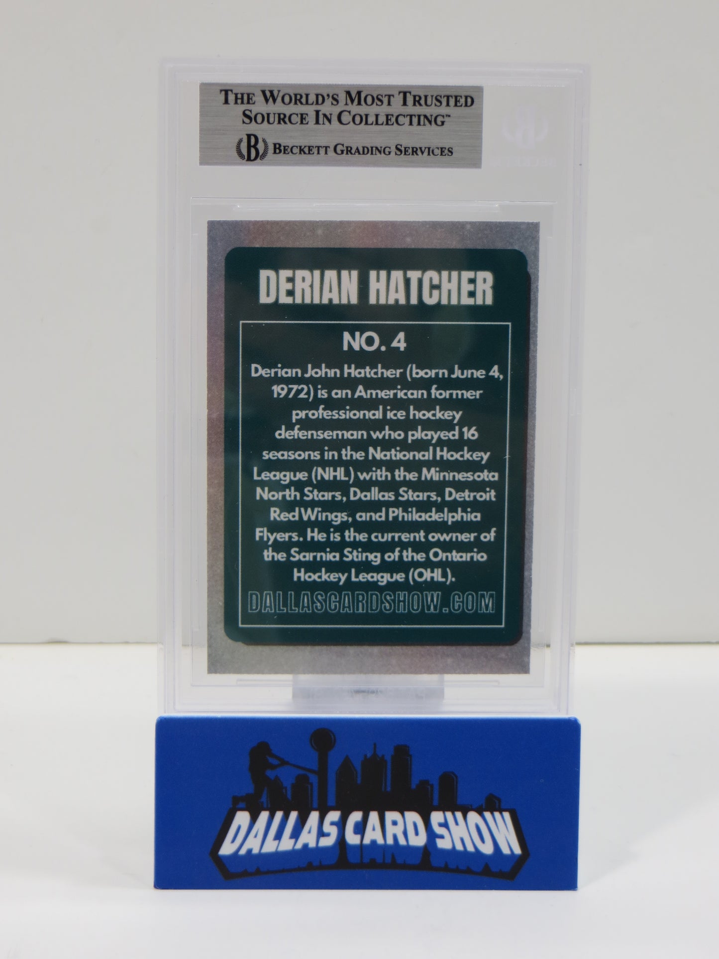 2025 NOVEMBER DALLAS CARD SHOW #4 DERIAN HATCHER BECKETT WITNESSED AUTHENTIC AUTO