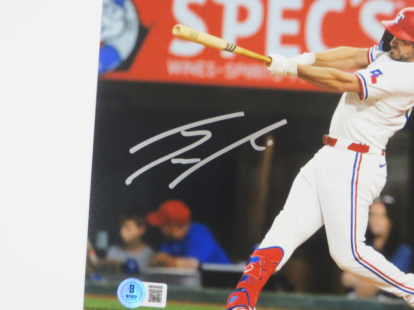 JOSH SMITH TEXAS RANGERS SIGNED 8x10 PHOTO Globe Life Field at Bat LSU Tigers BAS