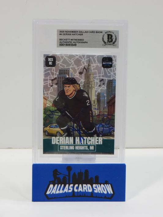 2025 NOVEMBER DALLAS CARD SHOW #4 DERIAN HATCHER BECKETT WITNESSED AUTHENTIC AUTO