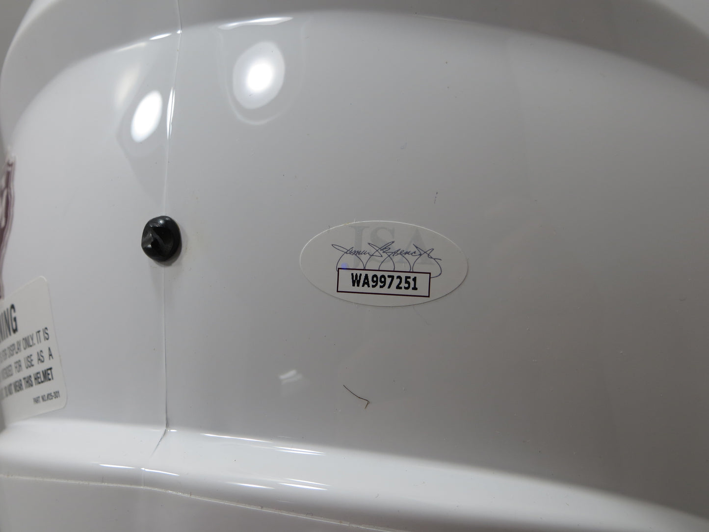 JOHNNY MANZIEL SIGNED TEXAS A&M AGGIES FULL SIZE White HELMET w/MONEY JSA