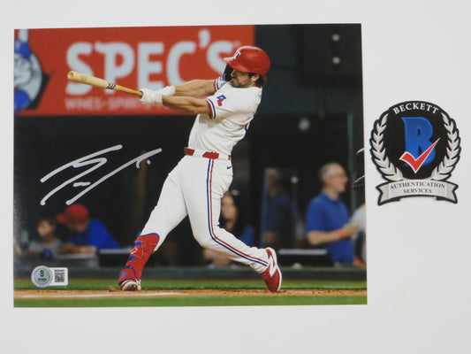 JOSH SMITH TEXAS RANGERS SIGNED 8x10 PHOTO Globe Life Field at Bat LSU Tigers BAS