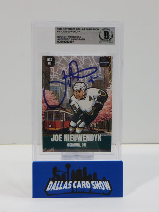 2025 NOVEMBER DALLAS CARD SHOW #3 JOE NIEUWENDYK BECKETT WITNESSED AUTHENTIC AUTO