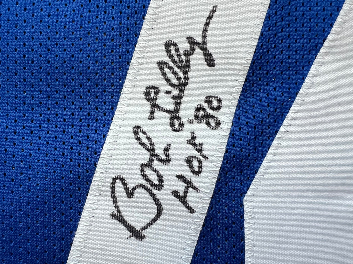 BOB LILLY SIGNED BLUE JERSEY Size L Dallas Cowboys w/HOF 80 BAS COA