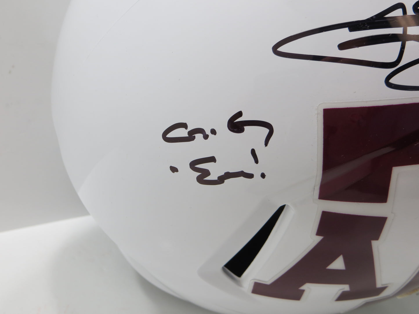 JOHNNY MANZIEL SIGNED TEXAS A&M AGGIES FULL SIZE White HELMET w/JOHNNYFB JSA