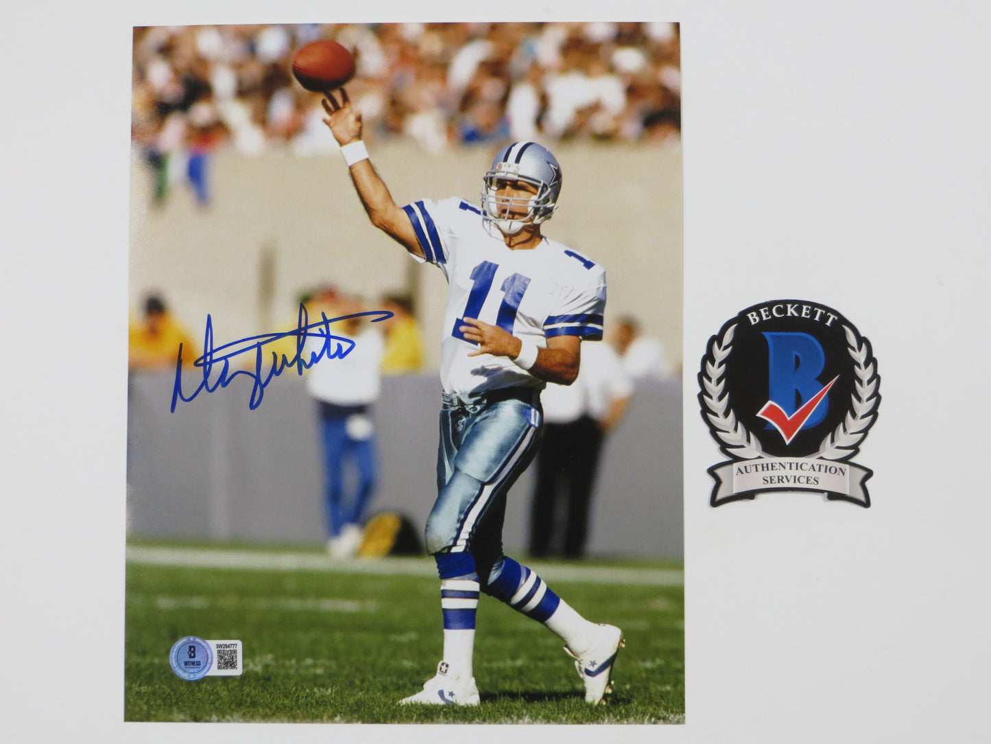 DANNY WHITE DALLAS COWBOYS SIGNED 8x10 PHOTO White Uniform ASU Sun Devils BAS