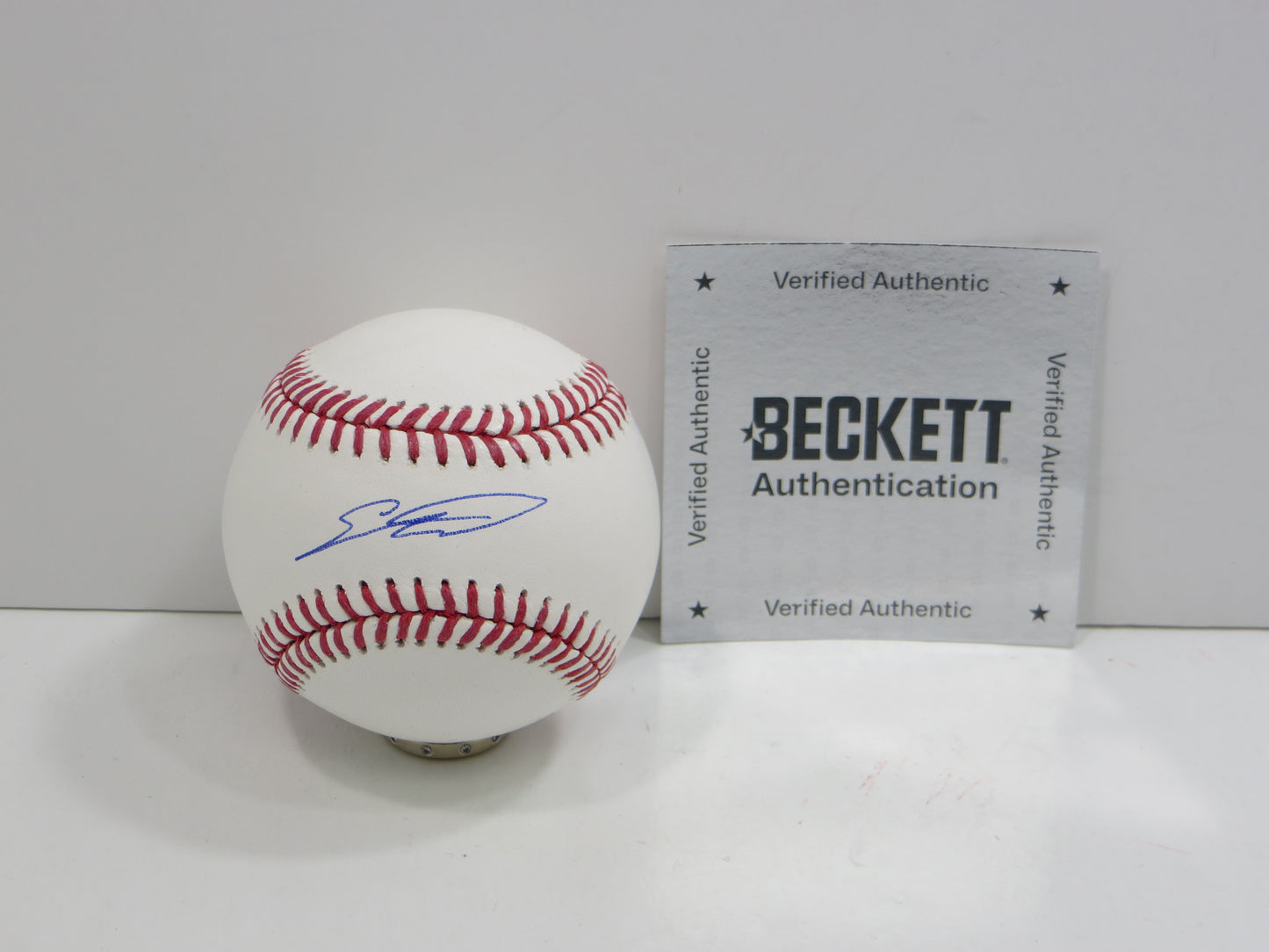 SEBASTIAN WALCOTT TEXAS RANGERS SIGNED RAWLINGS OML BASEBALL BAS COA