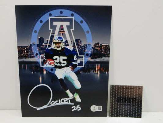 RAGHIB ROCKET ISMAIL TORONTO ARGONAUTS SIGNED 8x10 PHOTO Skyline BAS