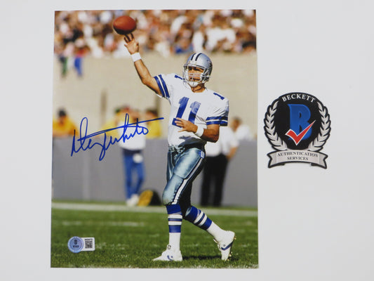 DANNY WHITE DALLAS COWBOYS SIGNED 8x10 PHOTO White Uniform ASU Sun Devils BAS