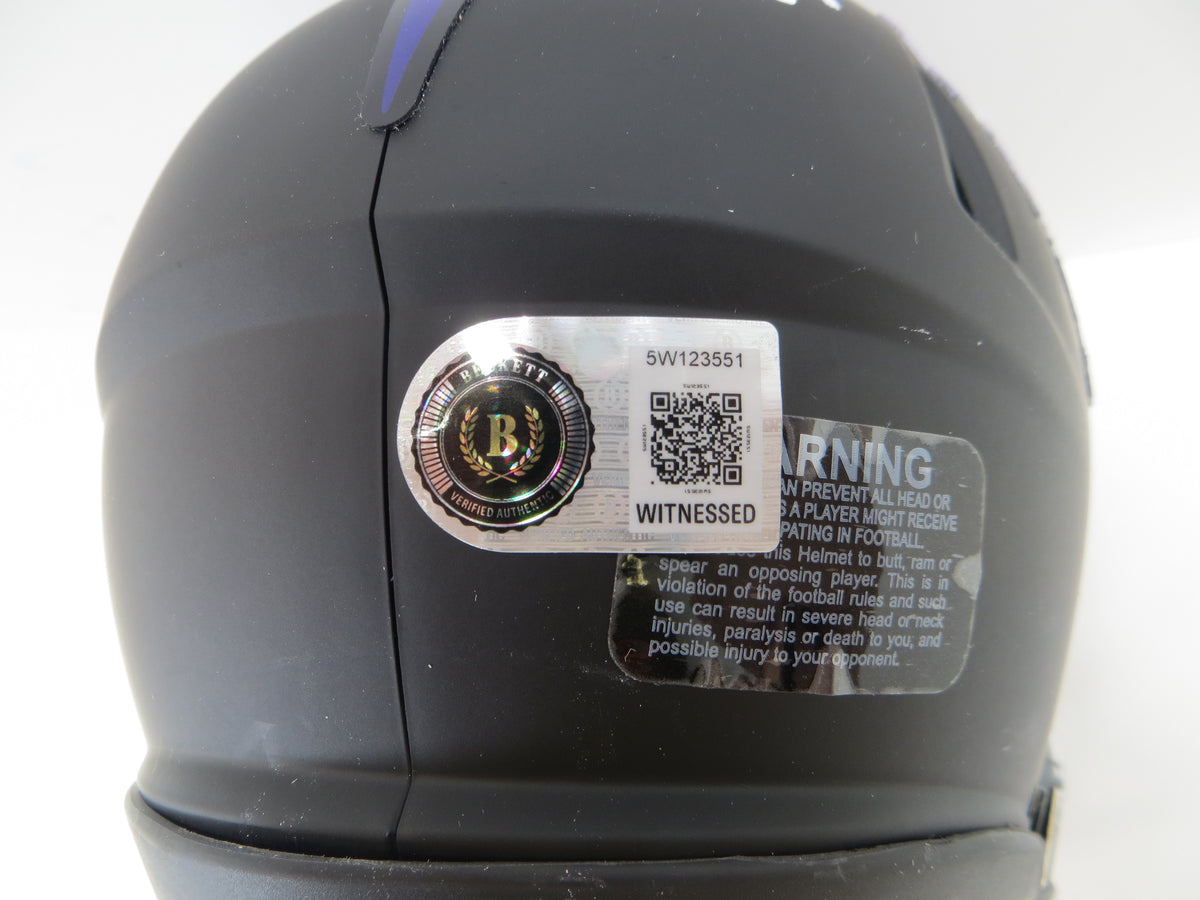 MAX DUGGAN TCU HORNED FROGS SIGNED Black MINI HELMET BAS