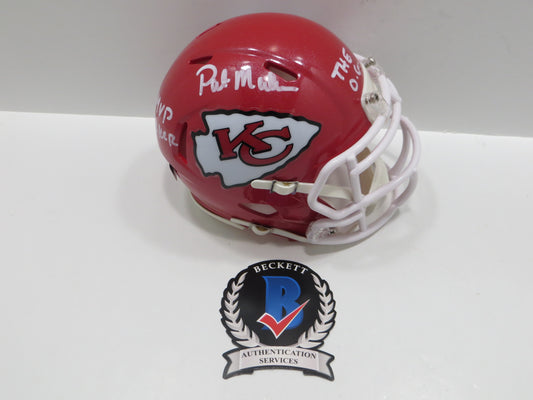 PAT PATRICK MAHOMES SR. KANSAS CITY CHIEFS SIGNED MINI HELMET w/THE OG BAS
