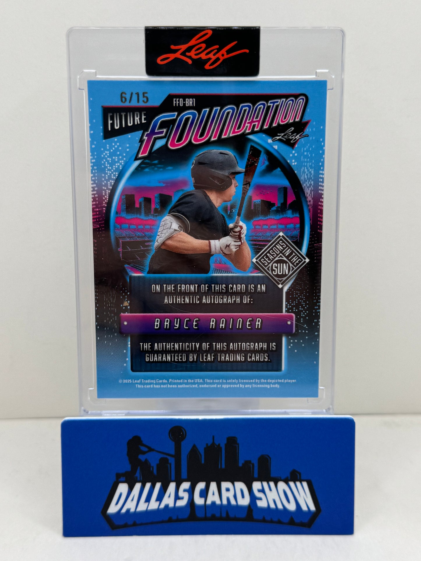 2025 Leaf Seasons In The Sun #FFO-BR1 Bryce Rainer Future Foundations Autograph /15