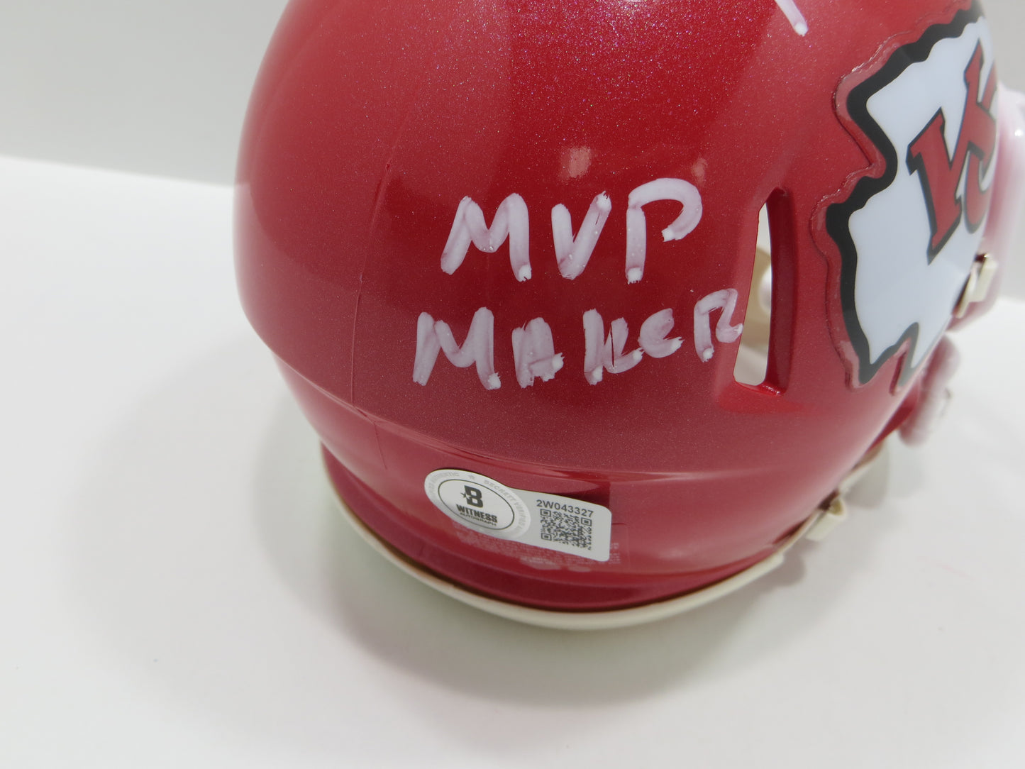 PAT PATRICK MAHOMES SR. KANSAS CITY CHIEFS SIGNED MINI HELMET w/THE OG BAS