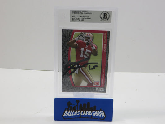 2009 TOPPS UNIQUE #180 MICHAEL CRABTREE BGS CERTIFIED AUTO
