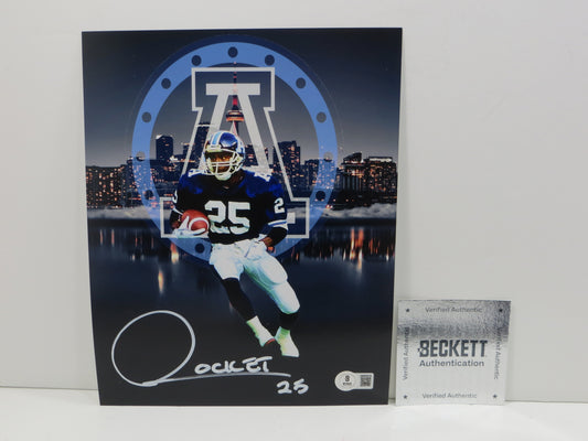 RAGHIB ROCKET ISMAIL TORONTO ARGONAUTS SIGNED 8x10 PHOTO Skyline BAS