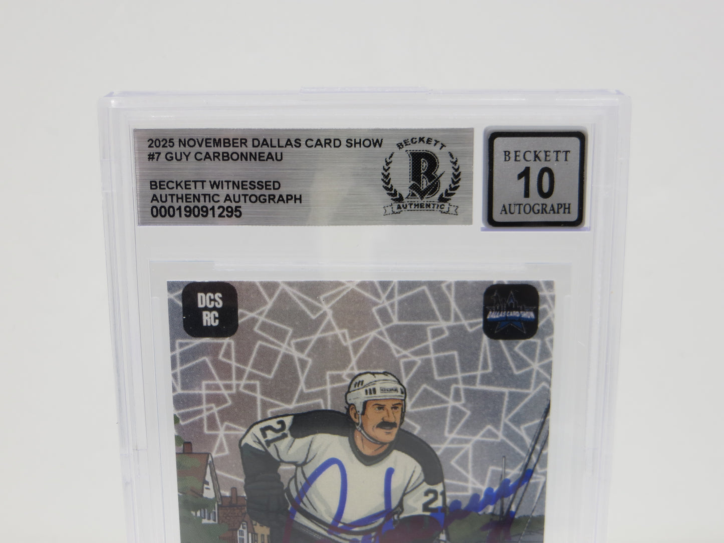 2025 NOVEMBER DALLAS CARD SHOW #7 GUY CARBONNEAU BECKETT WITNESSED AUTHENTIC AUTO 10