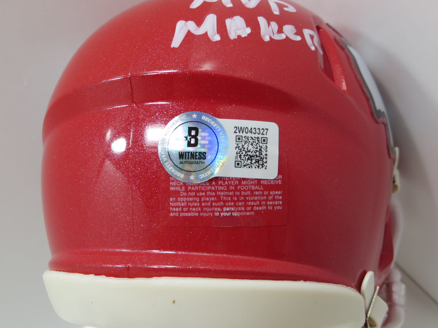 PAT PATRICK MAHOMES SR. KANSAS CITY CHIEFS SIGNED MINI HELMET w/THE OG BAS