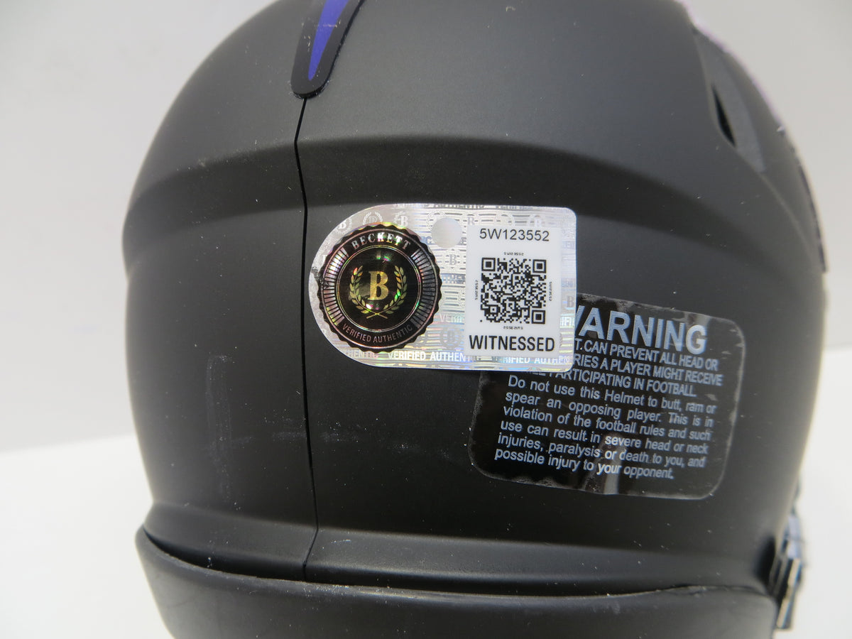 MAX DUGGAN TCU HORNED FROGS SIGNED Black MINI HELMET BAS