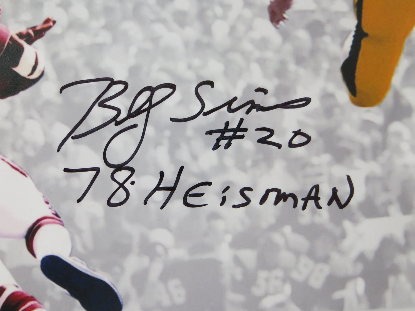 BILLY SIMS OKLAHOMA OU SOONERS SIGNED 8x10 PHOTO vs IOWA Bob Stoops BAS