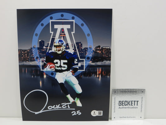RAGHIB ROCKET ISMAIL TORONTO ARGONAUTS SIGNED 8x10 PHOTO Skyline BAS