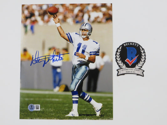 DANNY WHITE DALLAS COWBOYS SIGNED 8x10 PHOTO White Uniform ASU Sun Devils BAS