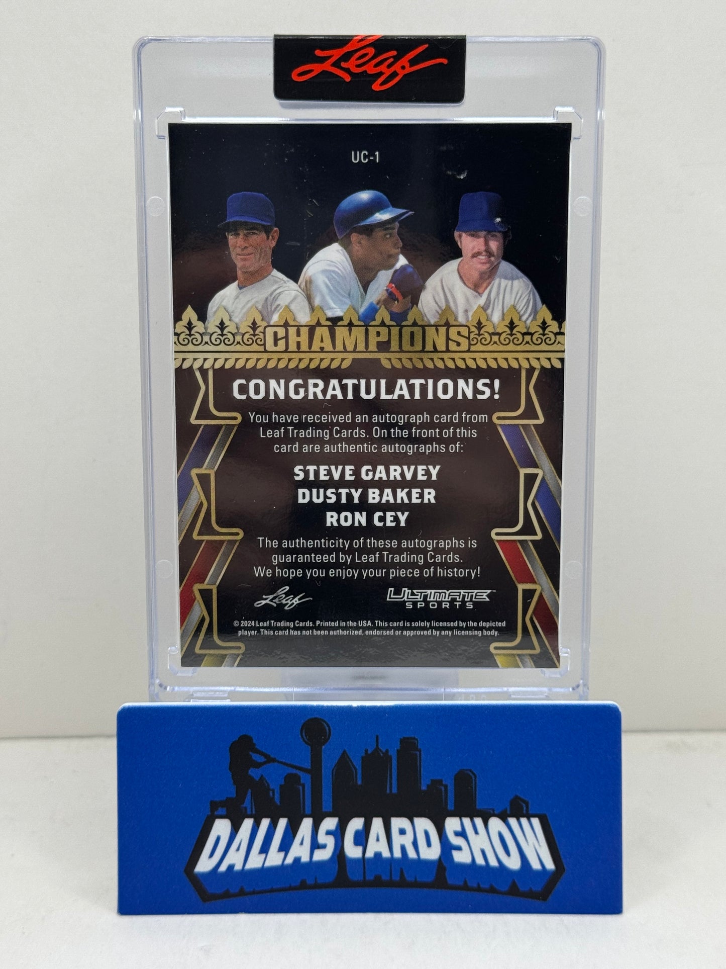 2024 Leaf Ultimate Sports #UC-1 Garvey,Baker and Key 1981 Champions Autograph /15