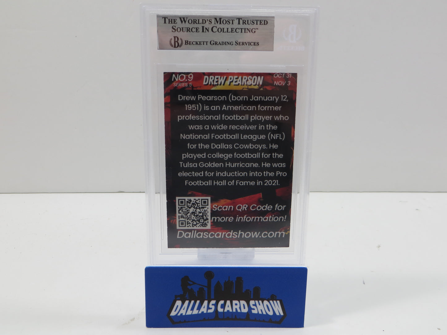 2024 NOVERMBER DALLAS CARD SHOW SERIES 5 #9 DREW PEARSON BGS 10 AUTO