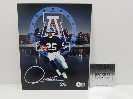 RAGHIB ROCKET ISMAIL TORONTO ARGONAUTS SIGNED 8x10 PHOTO Skyline BAS