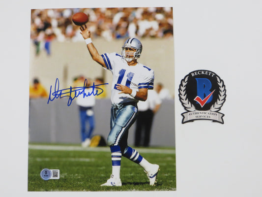 DANNY WHITE DALLAS COWBOYS SIGNED 8x10 PHOTO White Uniform ASU Sun Devils BAS