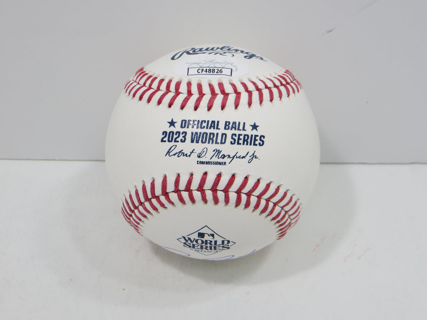 BRUCE BOCHY SIGNED Rawlings 2023 World Series BASEBALL w/INSC Texas Rangers JSA