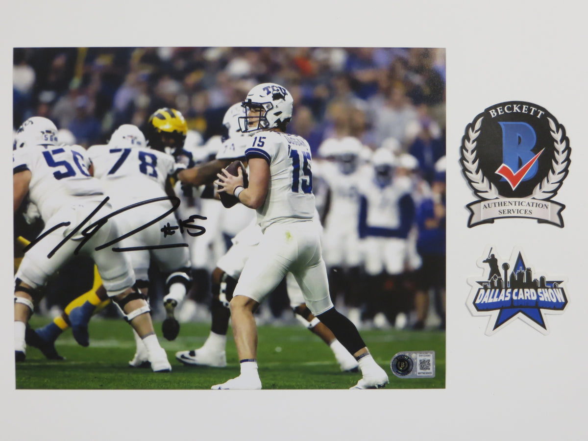 MAX DUGGAN TCU HORNED FROGS SIGNED Fiesta Bowl 8x10 PHOTO BAS
