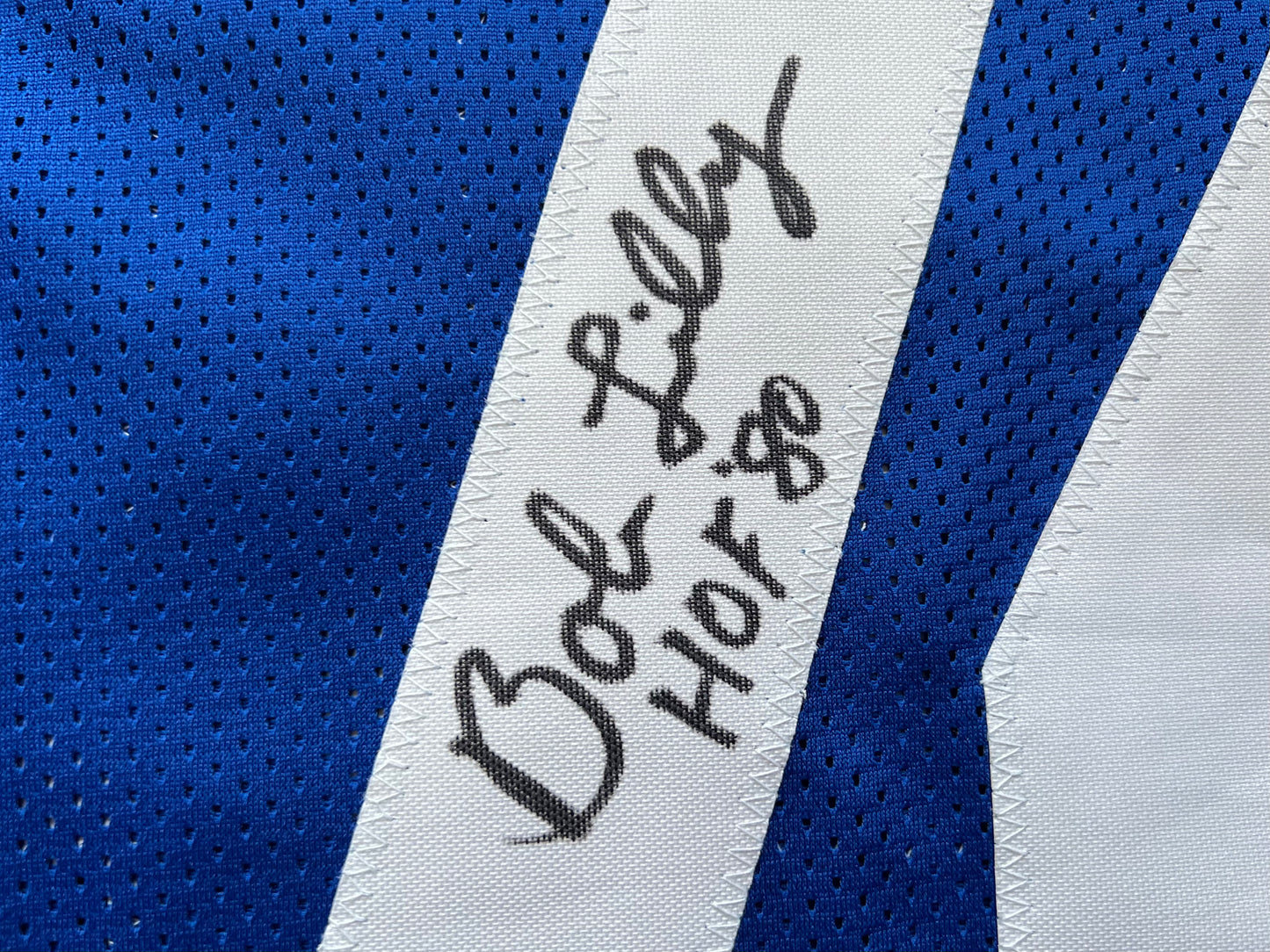 BOB LILLY SIGNED BLUE JERSEY Size L Dallas Cowboys w/HOF 80 BAS COA