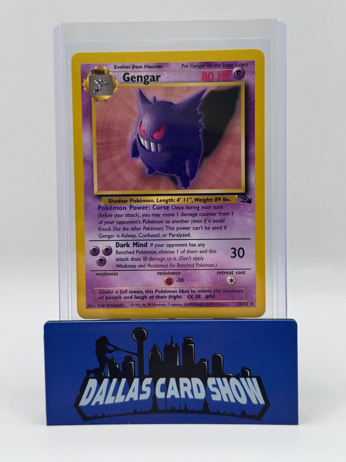 1999 Pokemon - Gengar (Rare) - 20/62 Fossil Unlimited LP