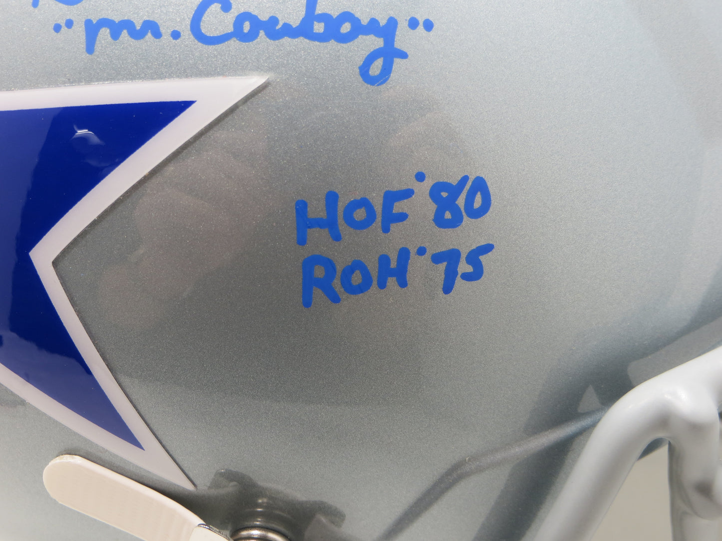 BOB LILLY SIGNED DALLAS COWBOYS RIDDELL FULL SIZE TB HELMET w/6 INSCs JSA COA