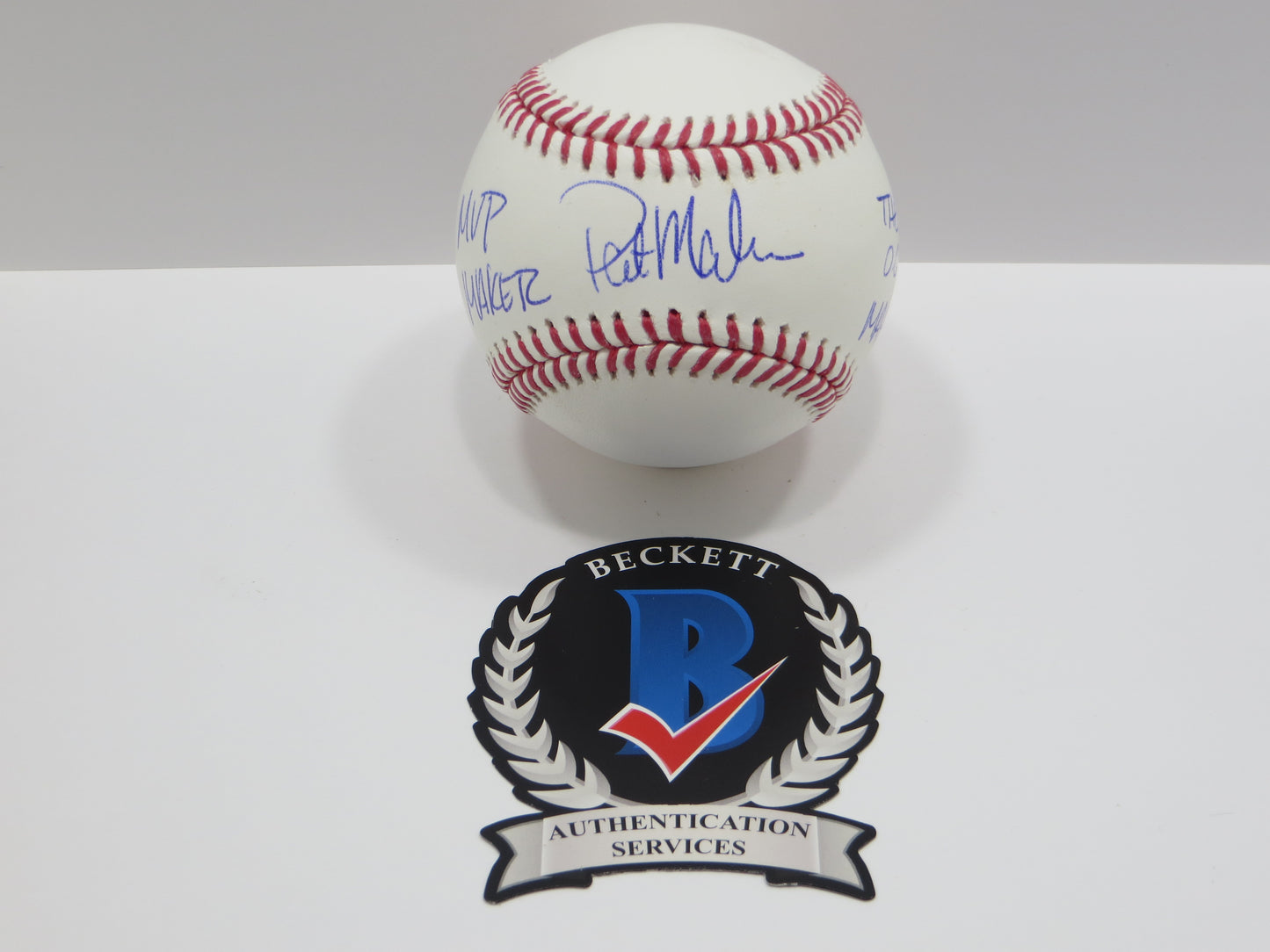 PAT PATRICK MAHOMES SR SIGNED OML BASEBALL Twins w/MVP MAKER THE OG BAS