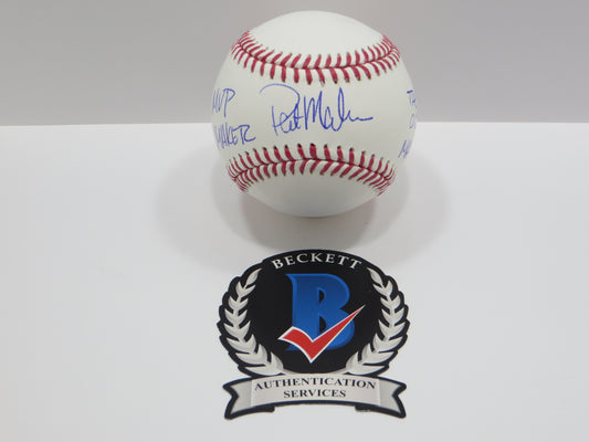 PAT PATRICK MAHOMES SR SIGNED OML BASEBALL Twins w/MVP MAKER THE OG BAS