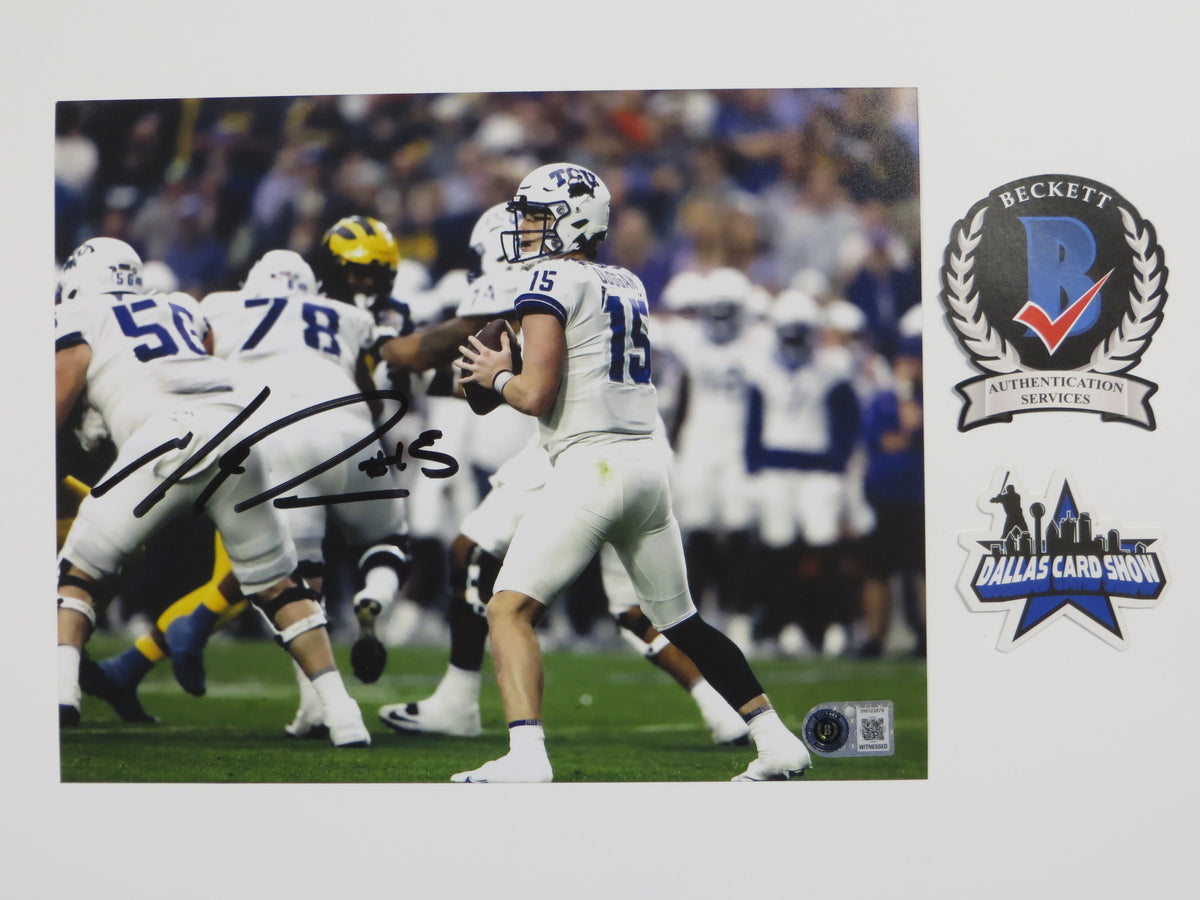 MAX DUGGAN TCU HORNED FROGS SIGNED Fiesta Bowl 8x10 PHOTO BAS