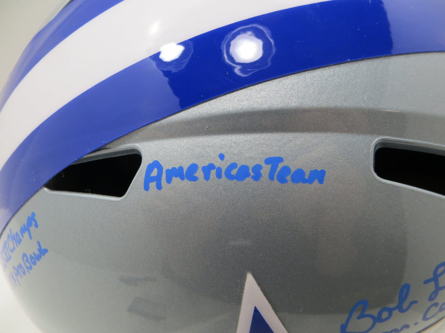 BOB LILLY SIGNED DALLAS COWBOYS RIDDELL FULL SIZE TB HELMET w/6 INSCs JSA COA