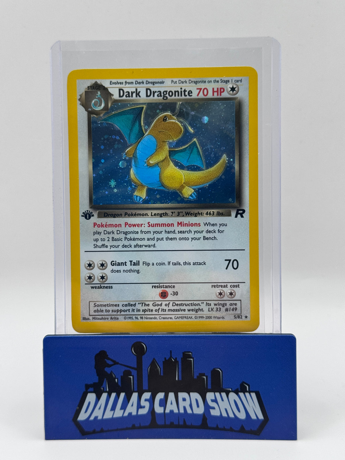 2000 Pokemon - Dark Dragonite (Holo) - 5/82 Team Rocket 1st Edition NM