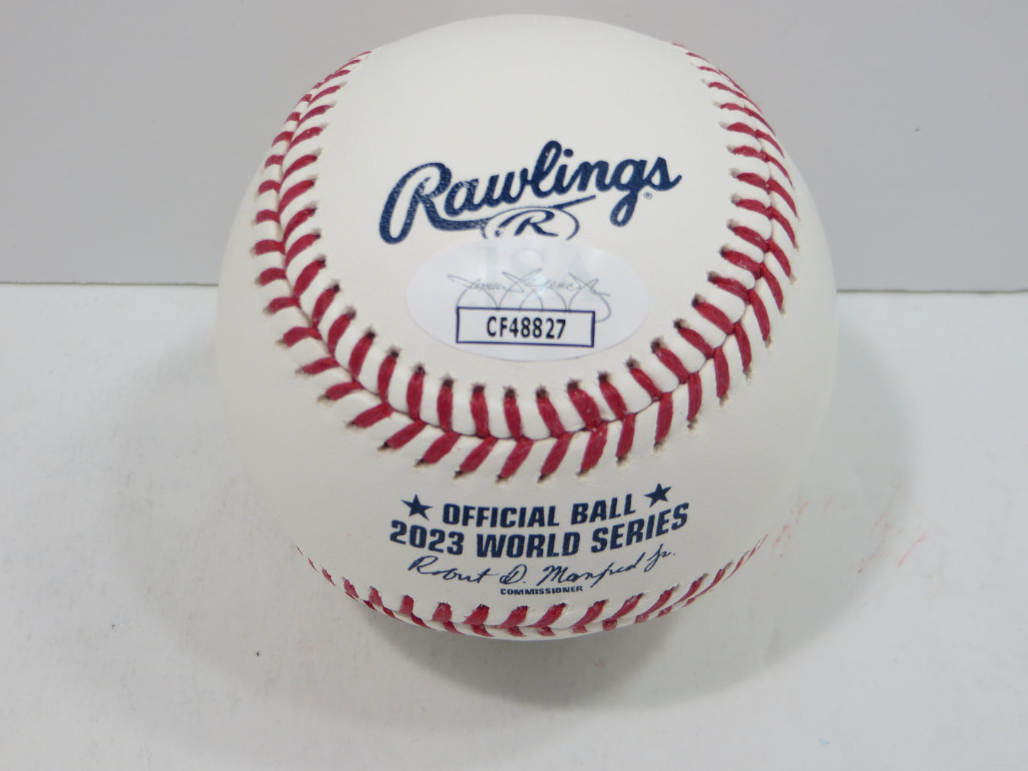 BRUCE BOCHY SIGNED Rawlings 2023 World Series BASEBALL w/INSC Texas Rangers JSA