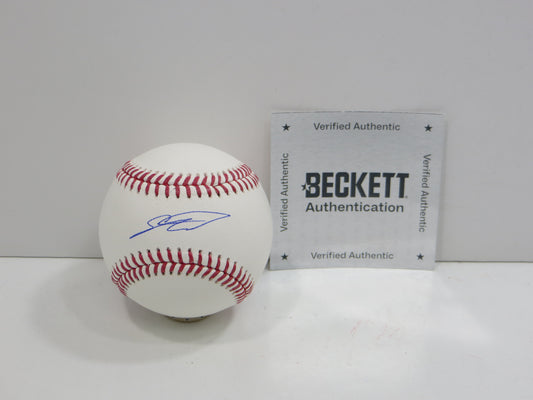 SEBASTIAN WALCOTT TEXAS RANGERS SIGNED RAWLINGS OML BASEBALL BAS COA