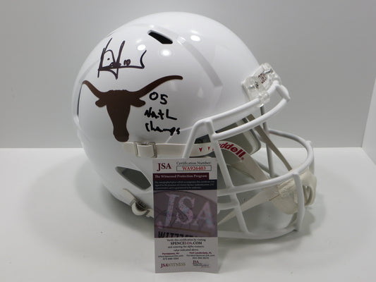 VINCE YOUNG TEXAS UT LONGHORNS SIGNED Full Size Helmet w/05 Natl Champs JSA